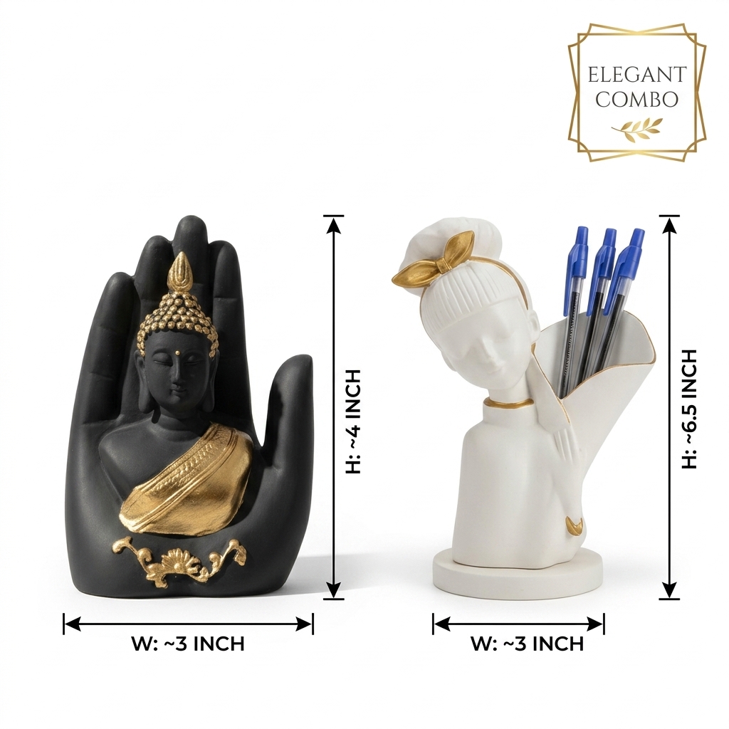 Buddha Showpiece & Pen Holder Combo - Image 3