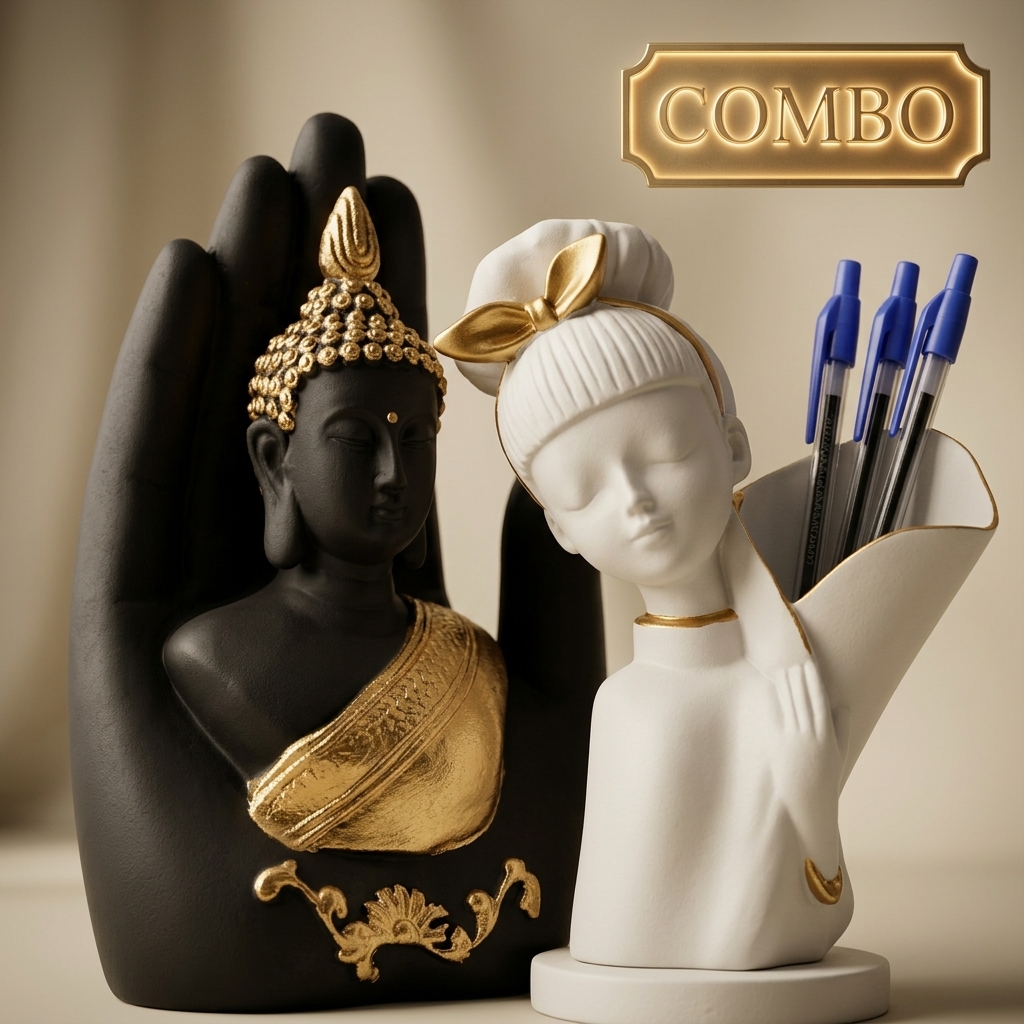 Buddha Showpiece & Pen Holder Combo - Image 6