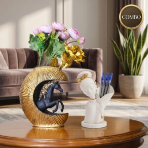 Horse Vase & Pen Holder Combo