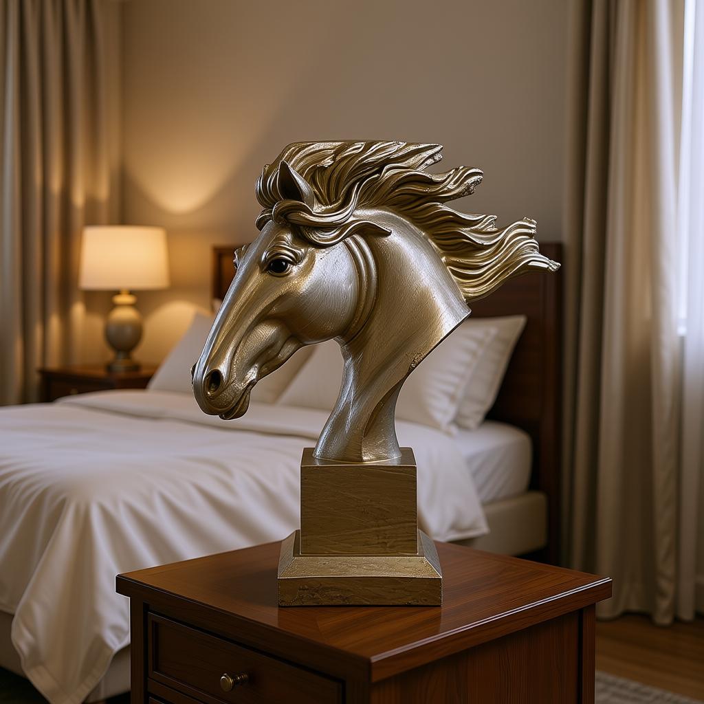 Majestic Horse Head Decorative Sculpture | Luxury Horse Statue for Home & Office Decor