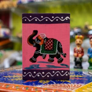 Hand-Painted Wooden Elephant Pen Stand for Office Desk | Handmade Wooden Pencil Holder | Table Organizer