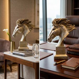 Majestic Horse Head Decorative Sculpture | Luxury Horse Statue for Home & Office Decor