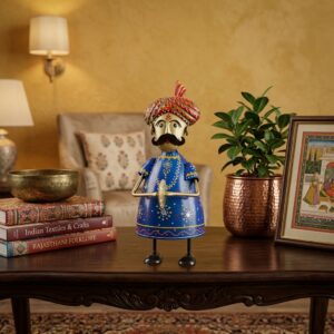 Handpainted Rajasthani Musician Figurine (Metal) | Handmade Rajasthani Showpiece for Home Decor
