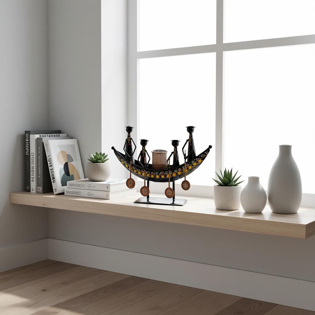 Traditional Metal Boat Pen Holder | Handcrafted Desk Organizer for Home & Office