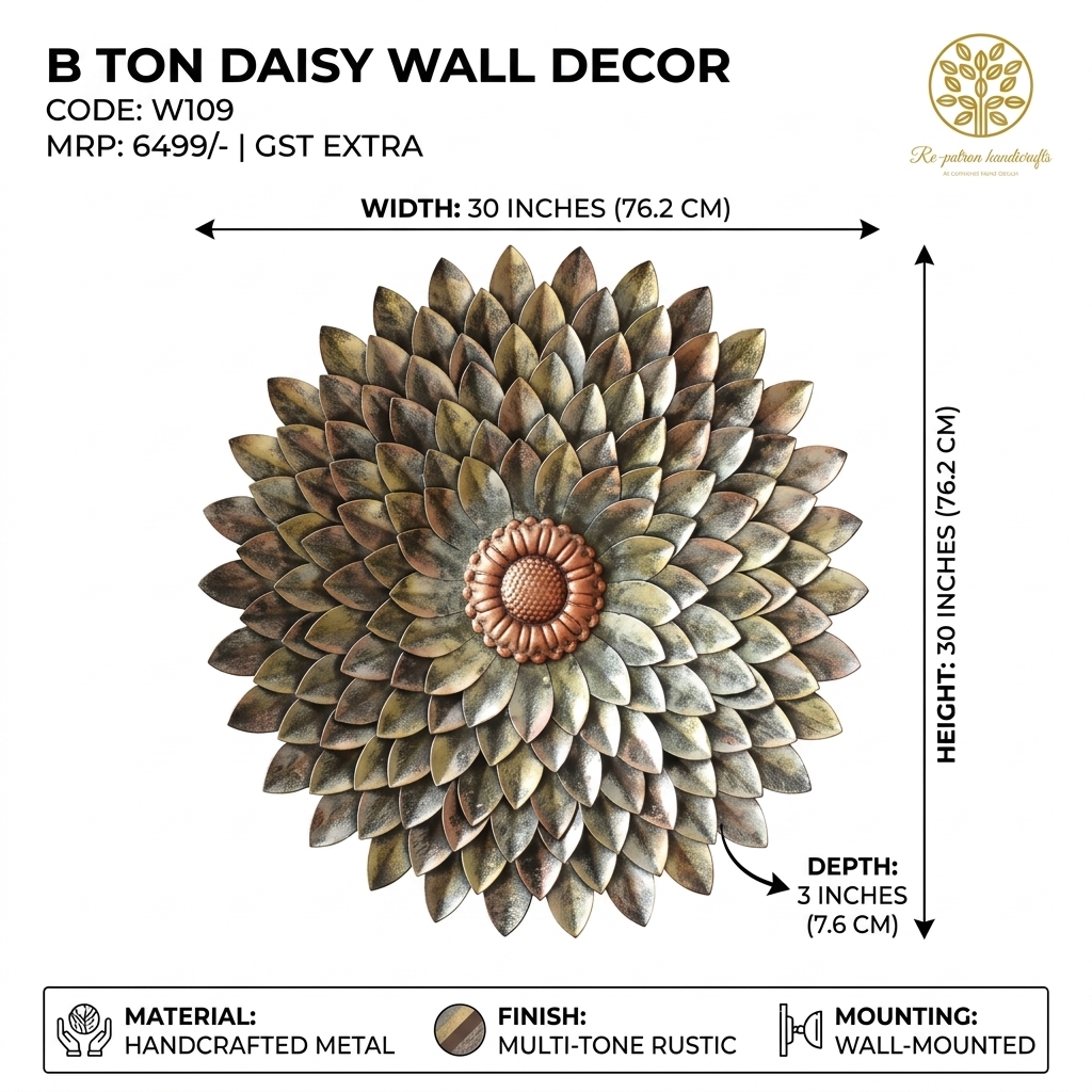 B Ton Daisy Metal Wall Decor - Image 2