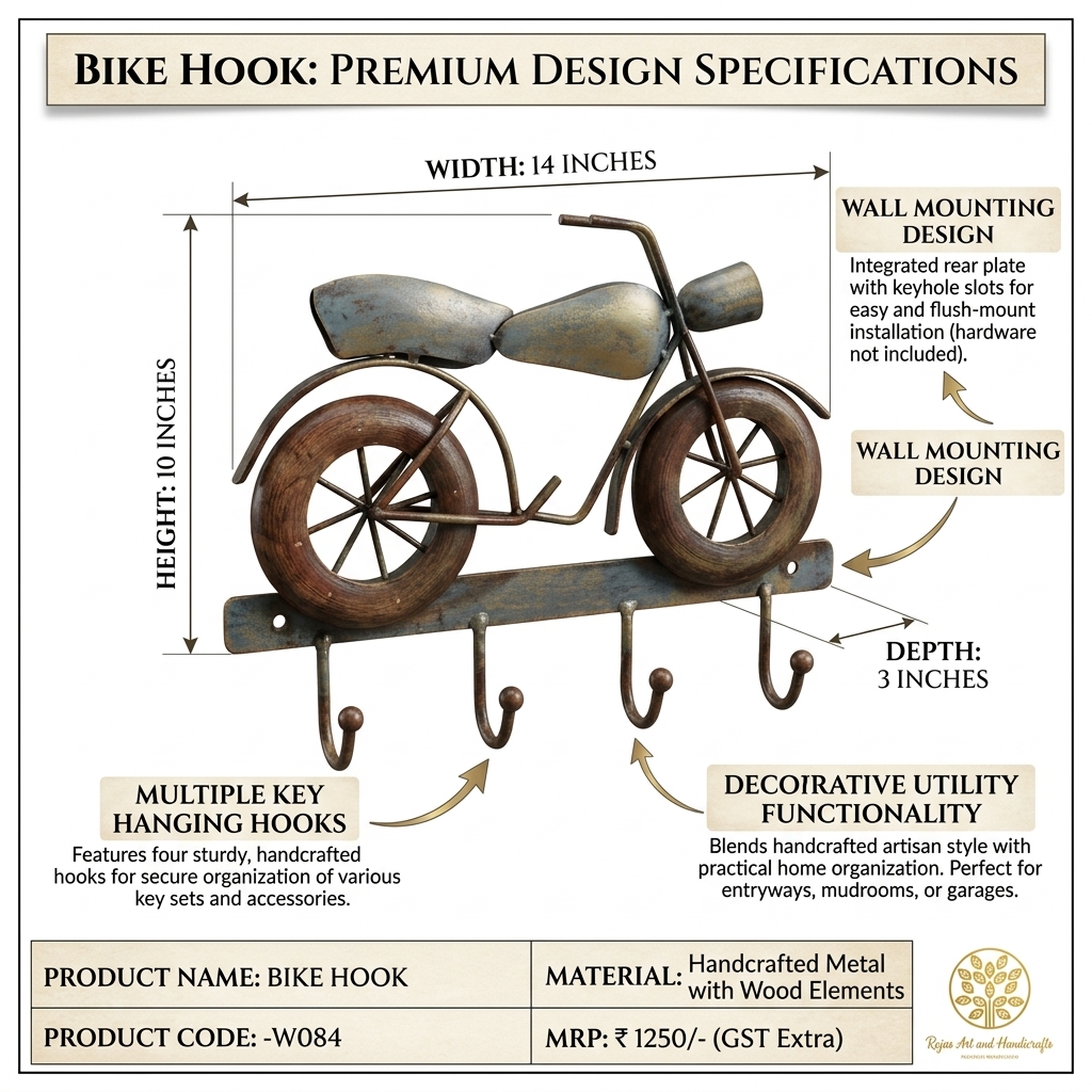 Bike Wall Key Holder Hook - Image 4