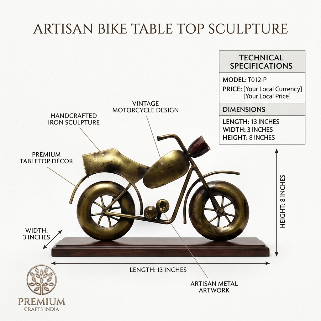 Vintage Bike Metal Tabletop Sculpture - Image 6