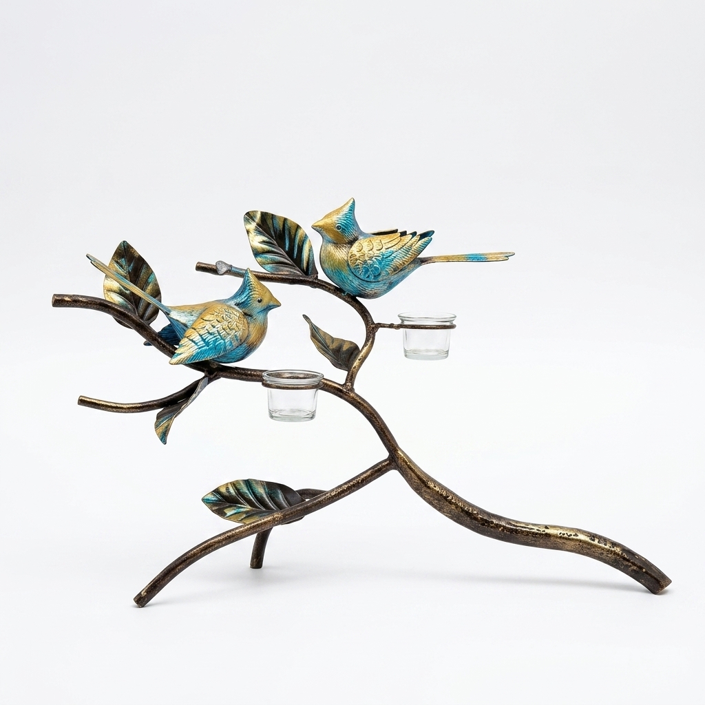 2 Bird Plant Table Decor