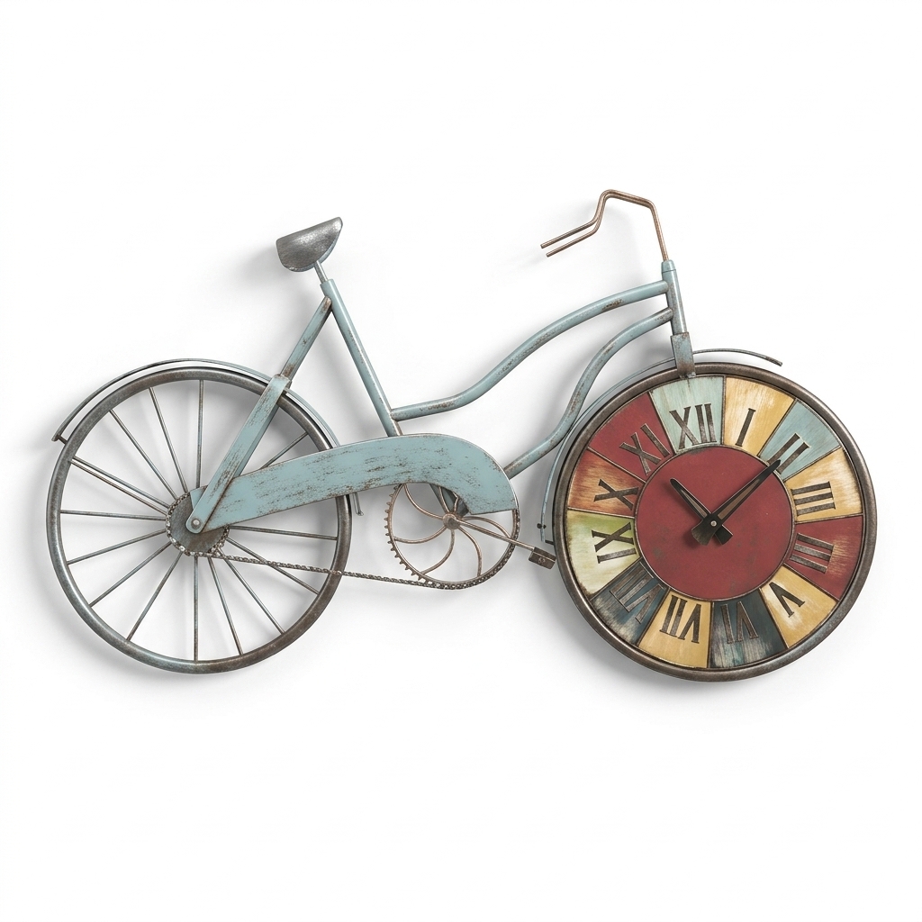 Blue Cycle With Time Wall Clock