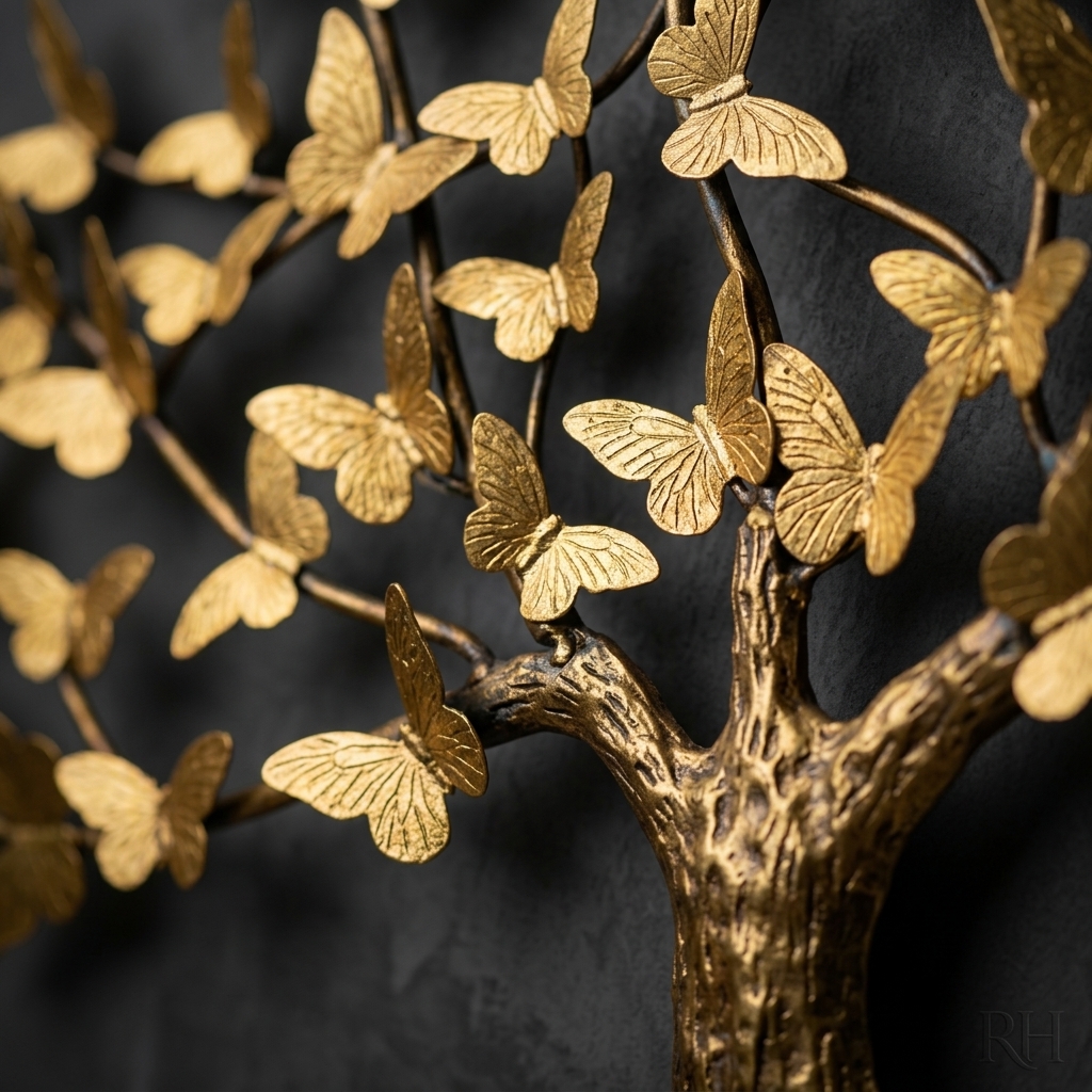 Butterfly Tree Wall Decor (Gold) - Image 3