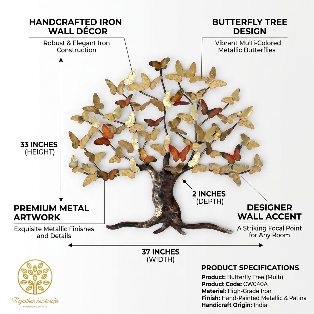 Butterfly Tree Wall Decor (Multi) - Image 6