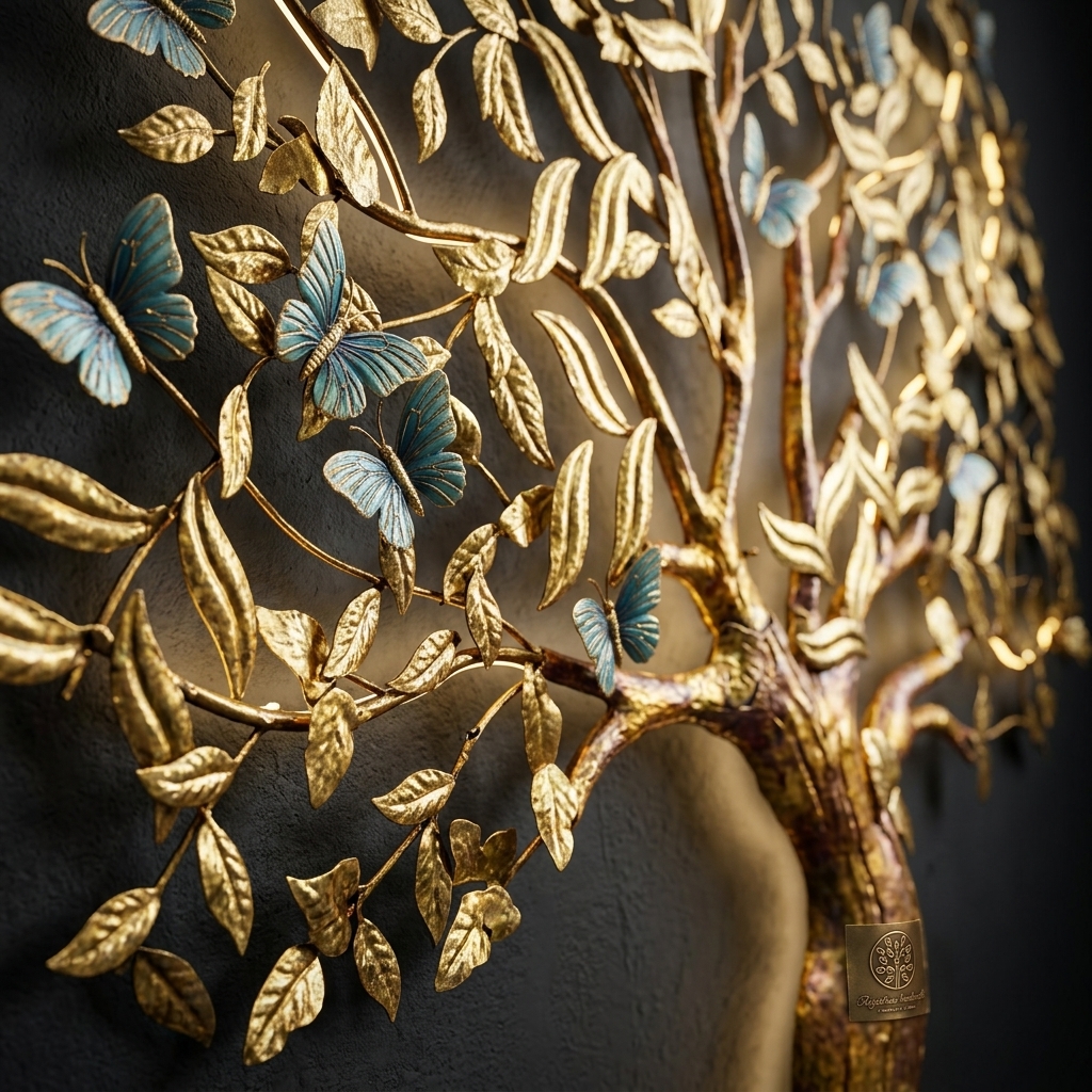 5×5 Butterfly Tree Metal Wall Decor with LED Lighting - Image 5