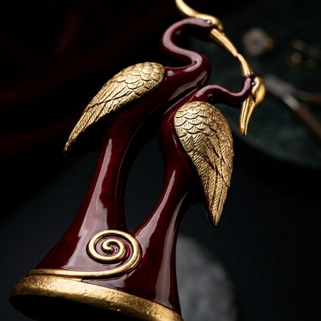 Elegant Crane Décor (Wine Red Edition) - Image 2