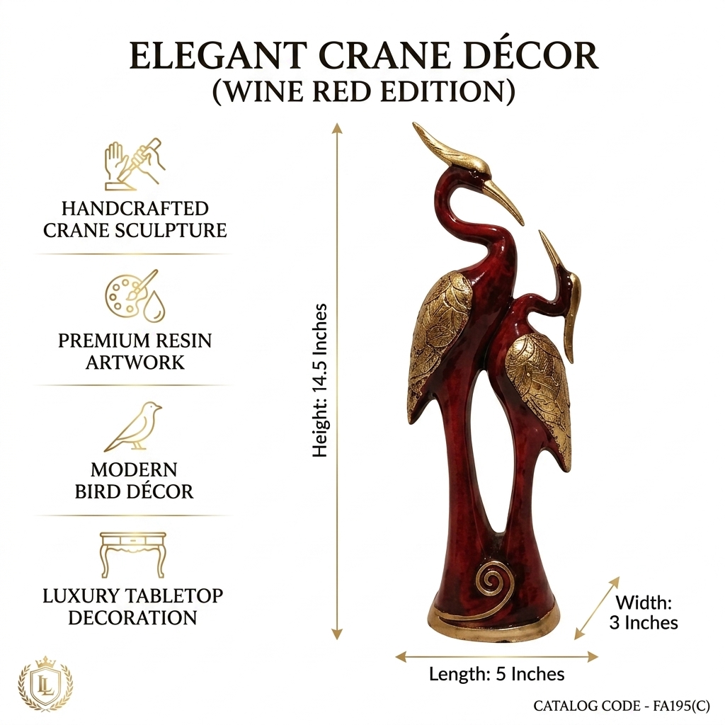Elegant Crane Décor (Wine Red Edition) - Image 3