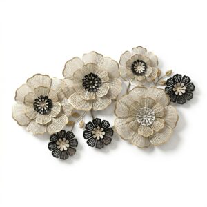 4 Flower Metal Wall Decor