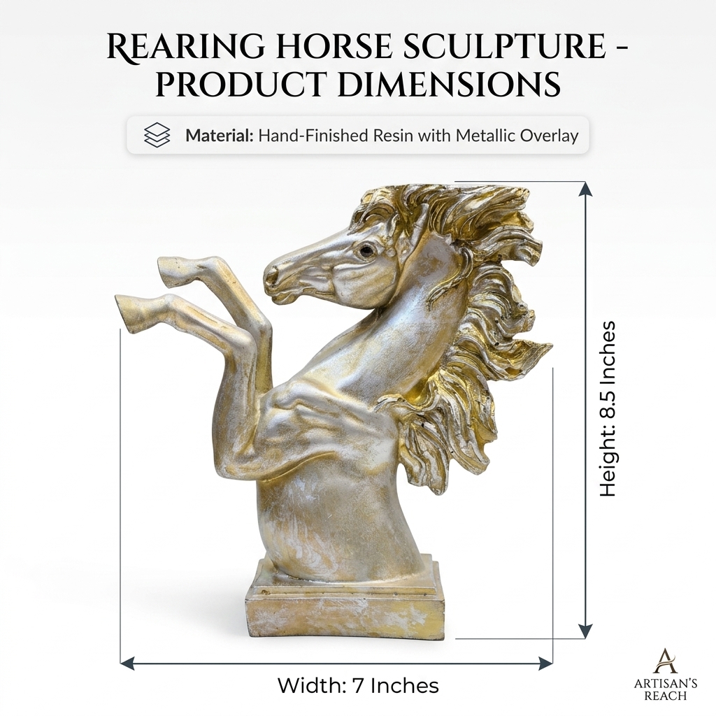 Rising Stallion Horse Sculpture | Luxury Horse Statue for Home & Office Decor - Image 6