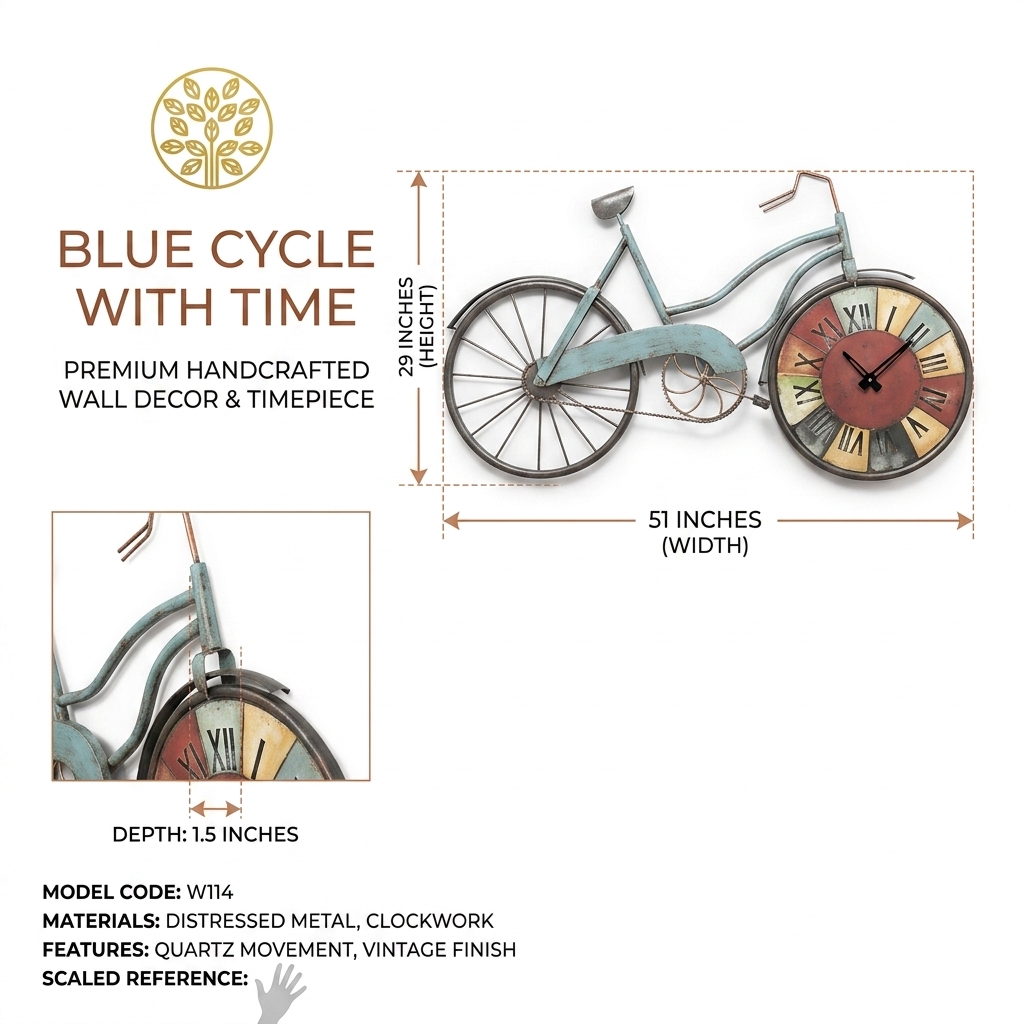 Blue Cycle With Time Wall Clock - Image 6
