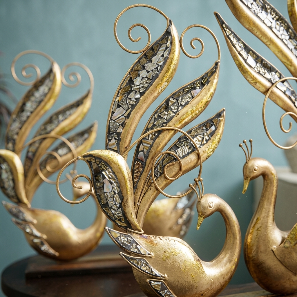 2 Peacock Mosaic Table Decor - Image 6