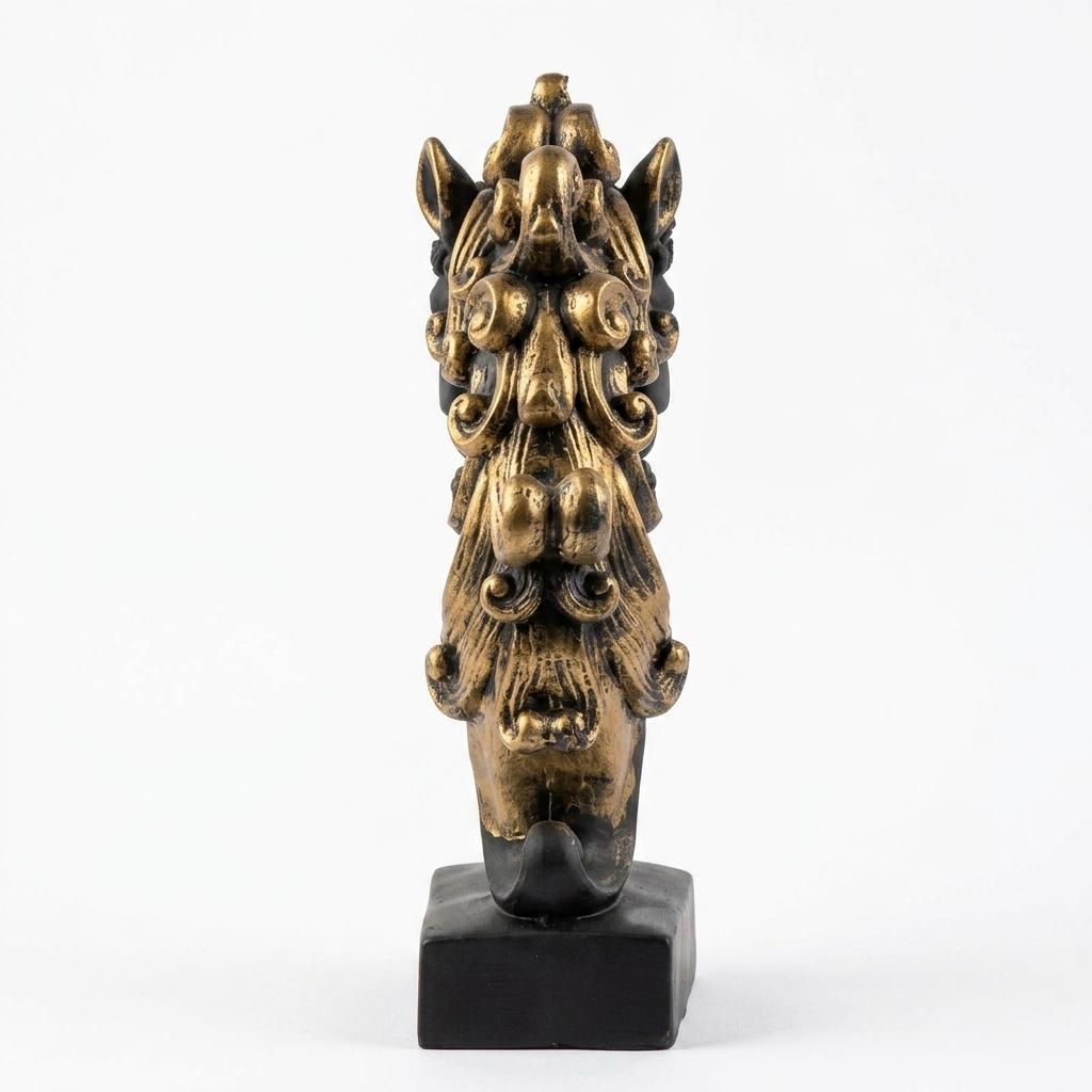 Royal Black Horse Head Sculpture | Luxury Black & Gold Decorative Horse Bust for Home & Office - Image 9