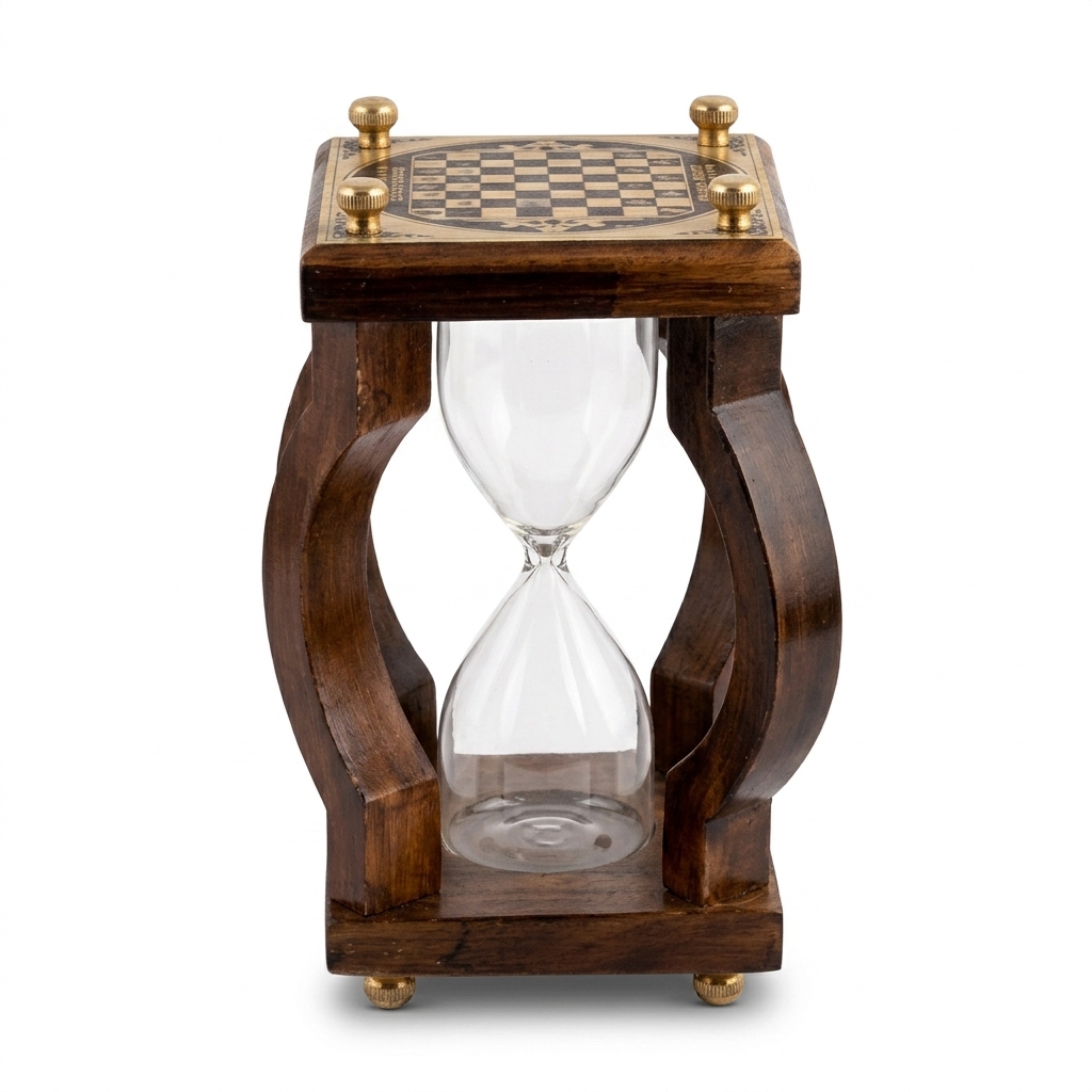 Wooden Chess Sand Timer Hourglass | Premium Wooden Decorative Hourglass - Image 2
