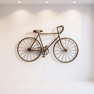 Handcrafted Vintage Racing Cycle Metal Wall Decor | Antique Bicycle Wall Art for Living Room & Office