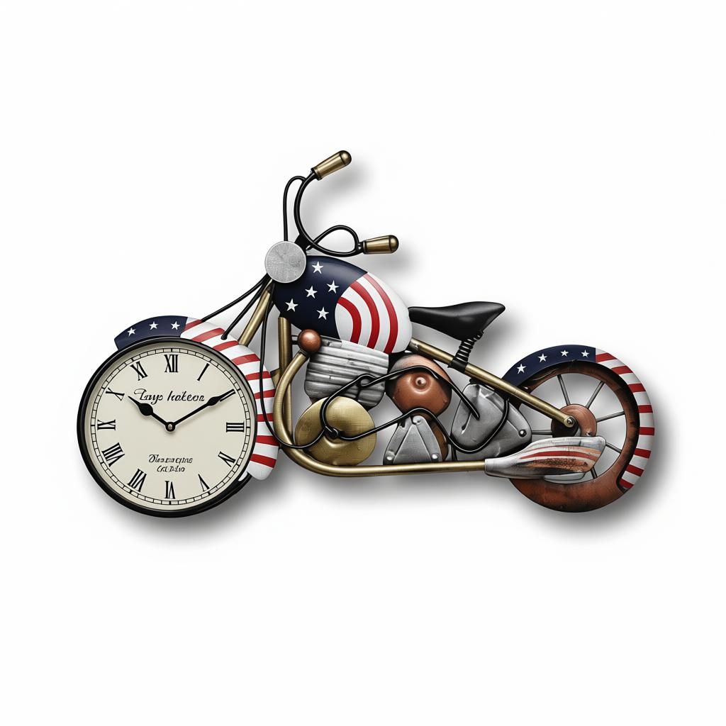 US Watch Bike Wall Clock | Vintage Americana Motorcycle Wall Décor - Image 2