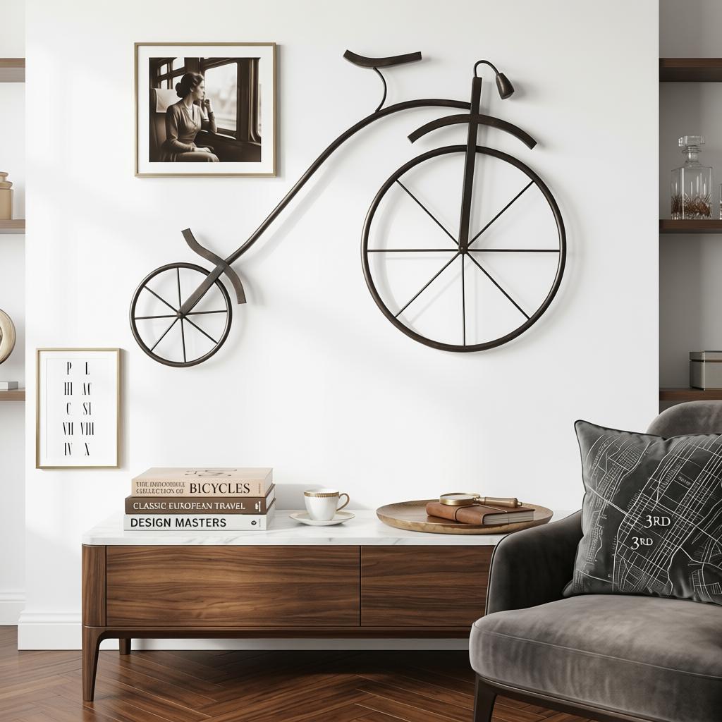 Vintage Bicycle Wall Decor | Handcrafted Metal Bicycle Wall Art - Image 2