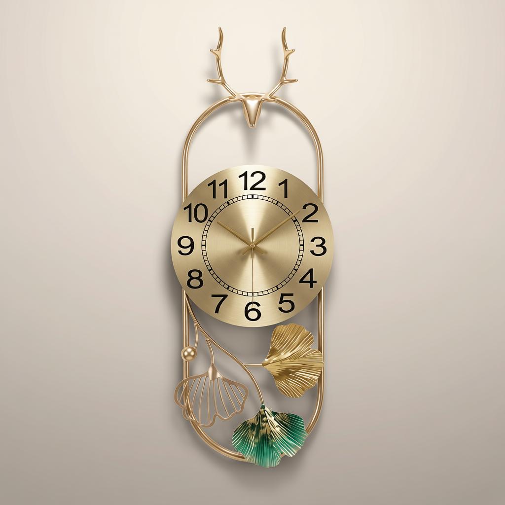 Reindeer Oval Time Wall Clock | Decorative Metal Deer Wall Art Clock - Image 3