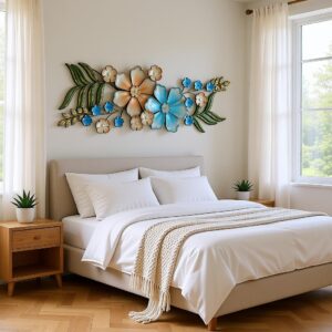 Shine Family Floral Metal Wall Decor | Handcrafted Flower & Leaf Wall Art