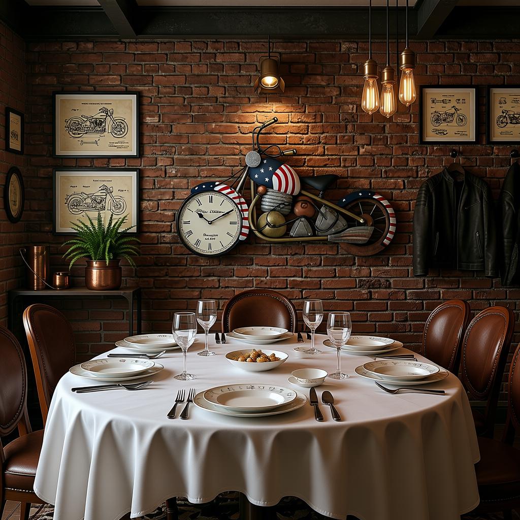 US Watch Bike Wall Clock | Vintage Americana Motorcycle Wall Décor - Image 4
