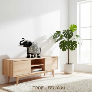 Royal Elephant Silver Sculpture | Handcrafted Indian Elephant Table Decor