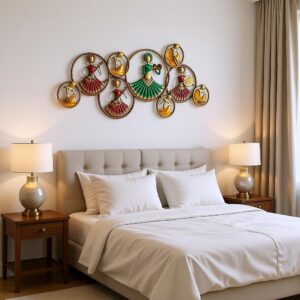 Luxury Kalbeliya Dancer Metal Wall Art | Rajasthani Folk Music Wall Decor