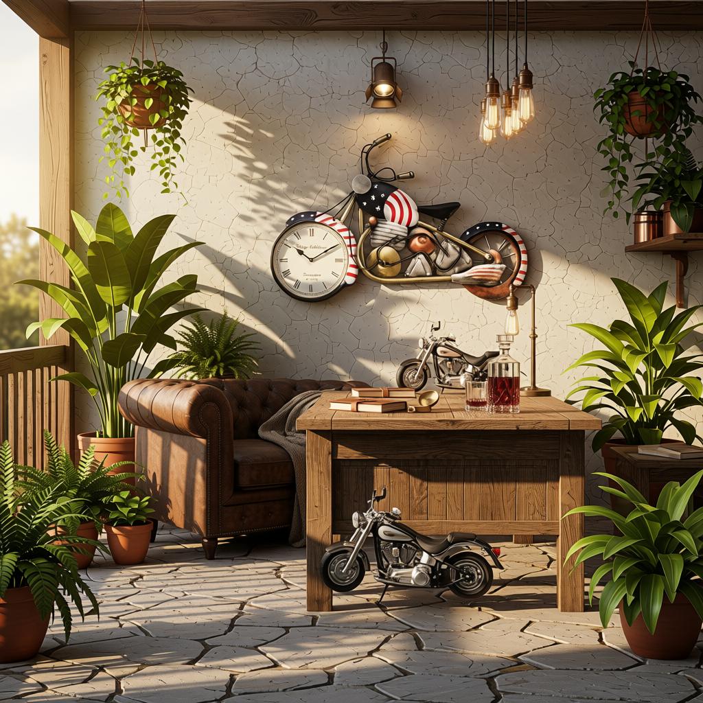 US Watch Bike Wall Clock | Vintage Americana Motorcycle Wall Décor - Image 6