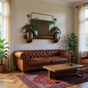 Vintage Metal Jeep Wall Art | Handcrafted Classic Car Wall Décor