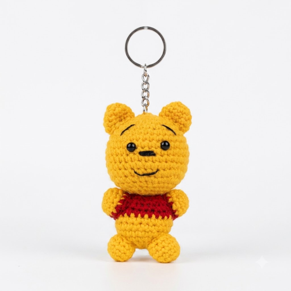 Crochet Bear Keychain | Handmade Amigurumi Bear Keychain - Image 6