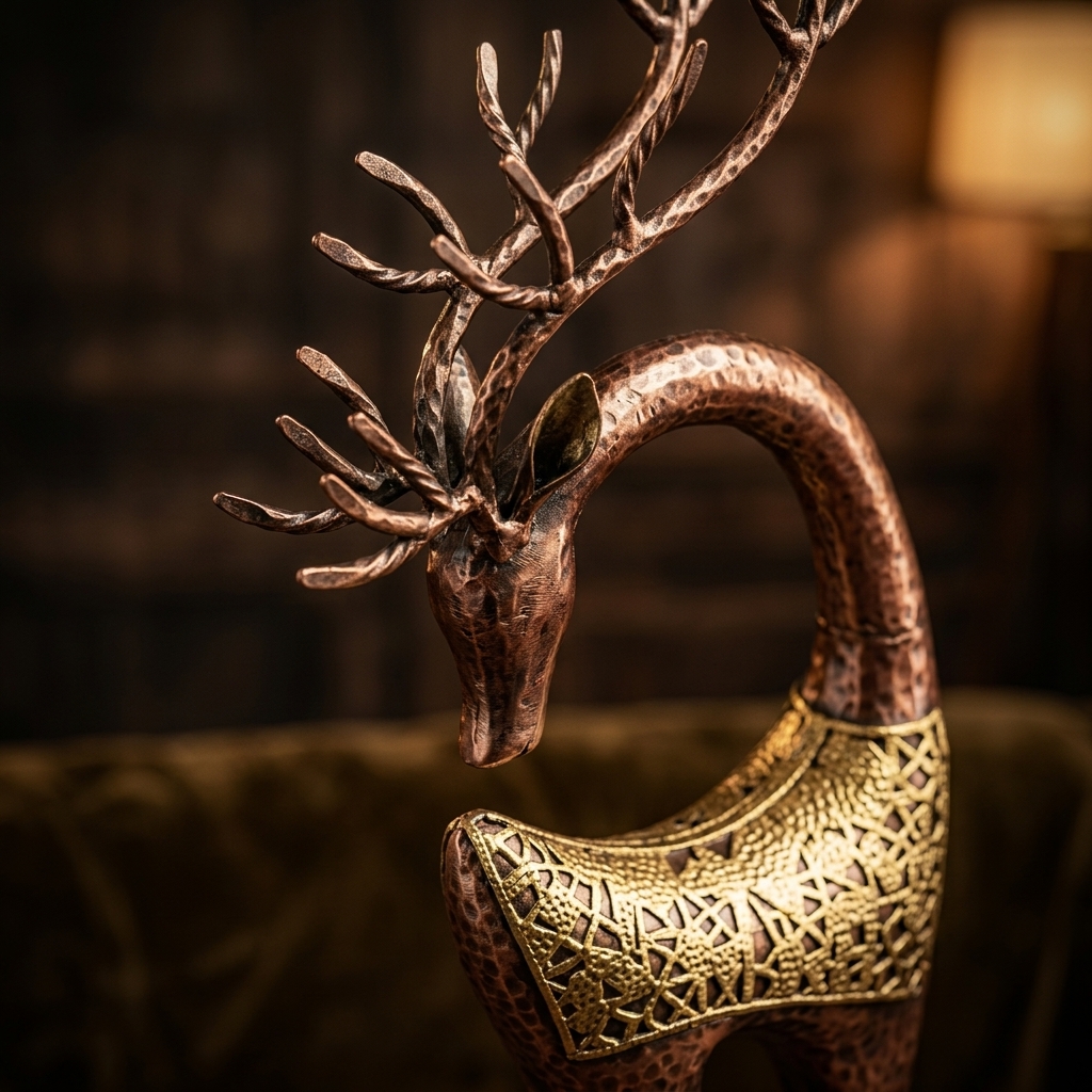 Table Decor Deer Set of 2 | Handcrafted Metal Deer Sculptures - Image 2