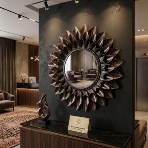 Mini Flower Mirror | Handcrafted Metal Decorative Wall Mirror