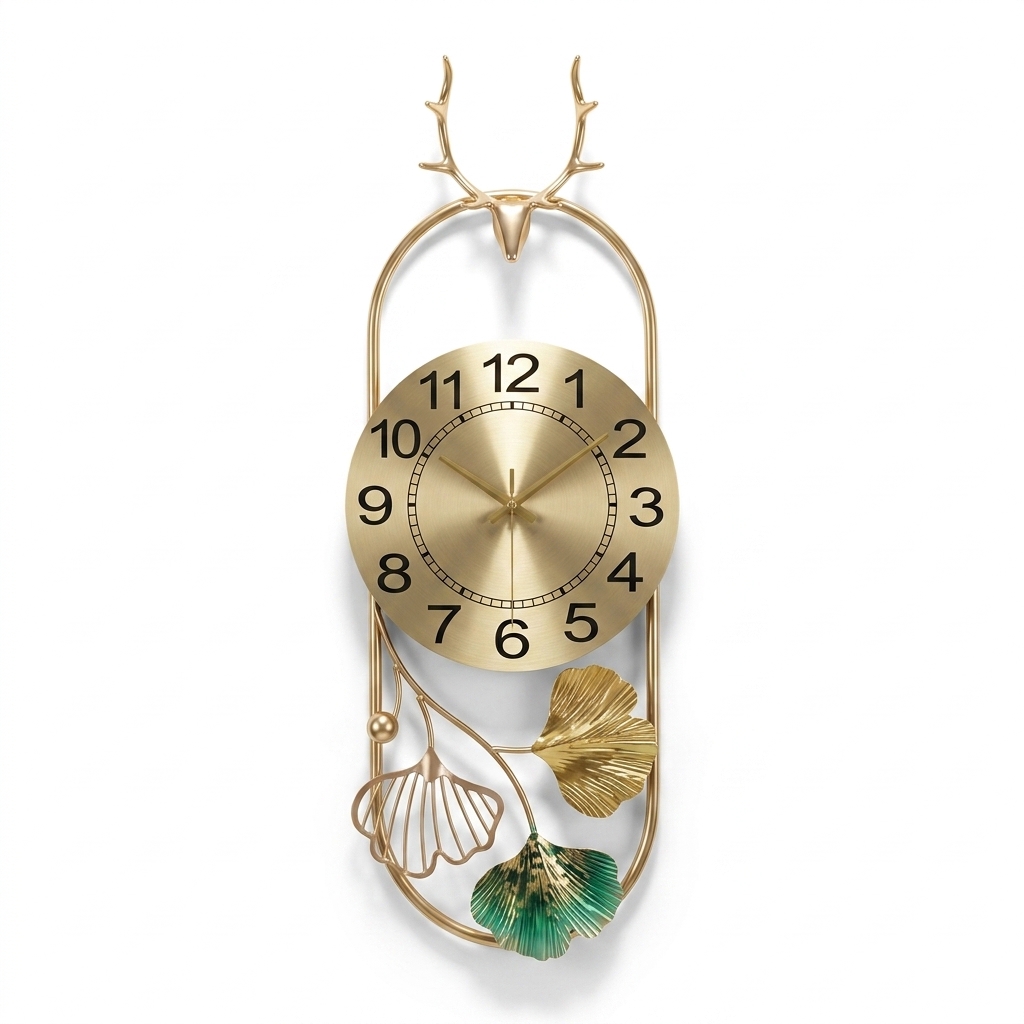 Reindeer Oval Time Wall Clock | Decorative Metal Deer Wall Art Clock - Image 8
