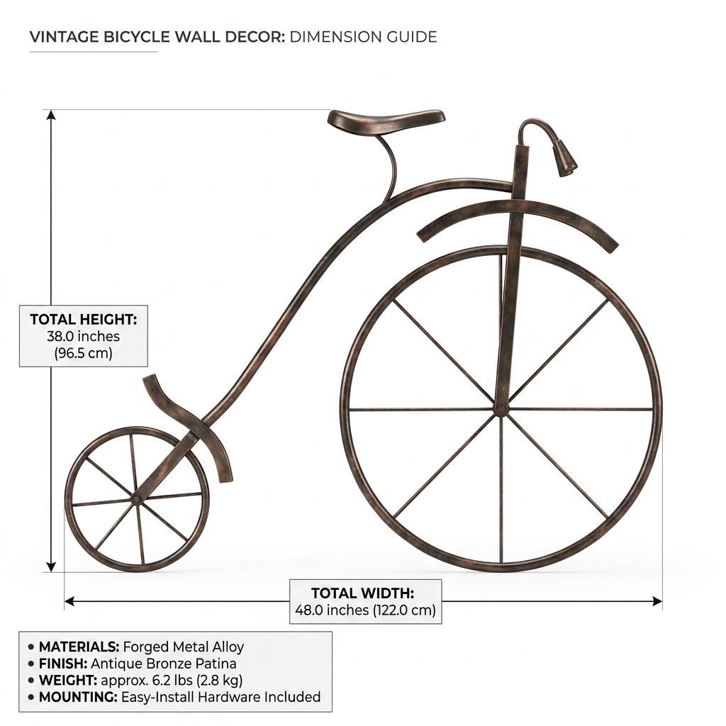Vintage Bicycle Wall Decor | Handcrafted Metal Bicycle Wall Art - Image 8