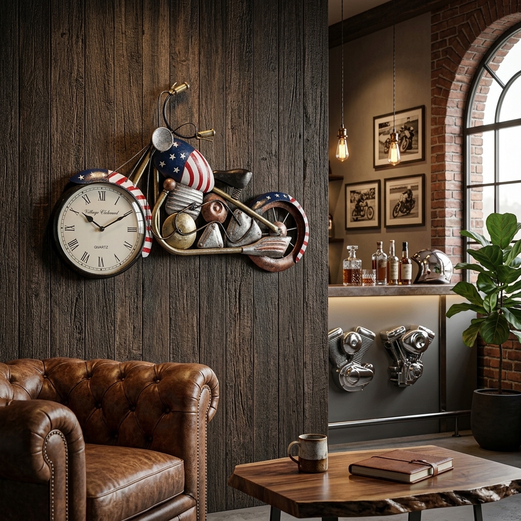 US Watch Bike Wall Clock | Vintage Americana Motorcycle Wall Décor - Image 10