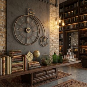Wheel Ancient Time Wall Clock | Vintage Bicycle-Inspired Metal Wall Clock
