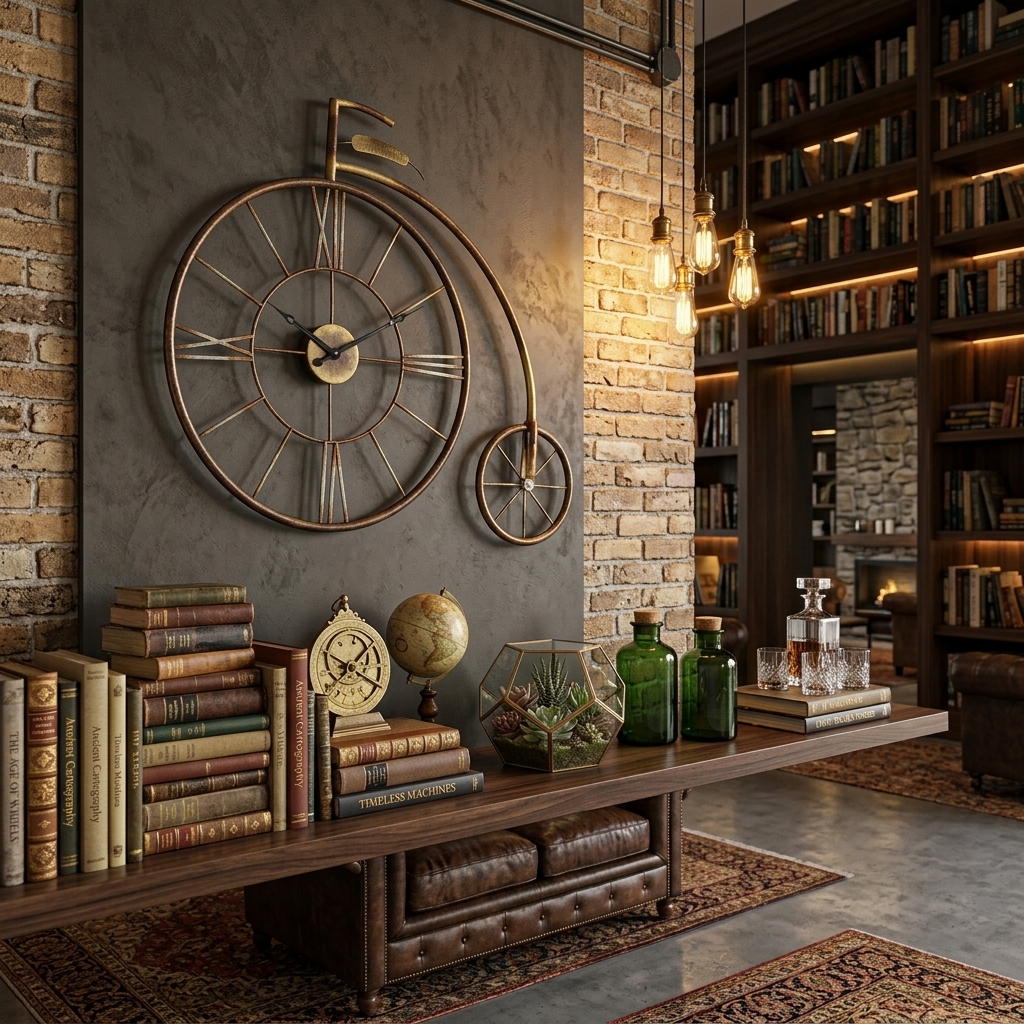 Wheel Ancient Time Wall Clock | Vintage Bicycle-Inspired Metal Wall Clock